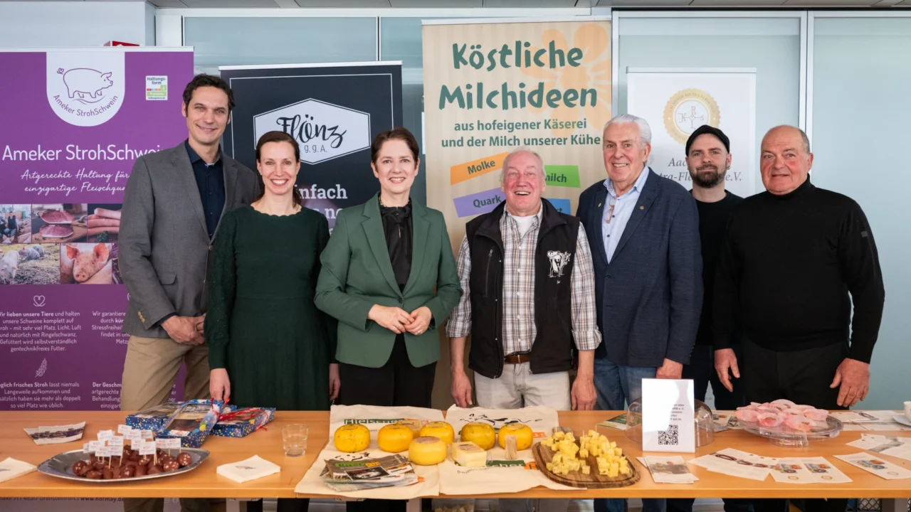 Foto: Pressekonferenz am 07.01.2026 im MLV NRW mit der Ausstellergemeinschaft für den nordrhein-westfälischen Auftritt auf der Grünen Woche Berlin (© Mark Hermenau)