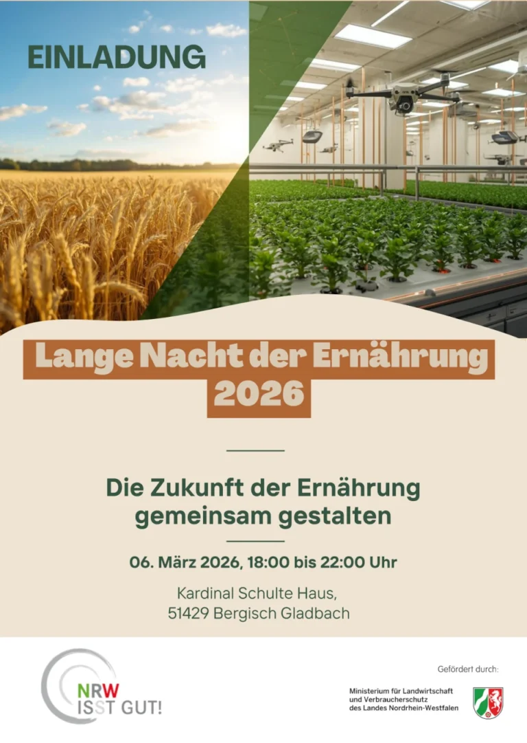 Abbildung: Einladung Lange Nacht der Ernährung 2026 (© Ernährung-NRW e. V. – canva.com)