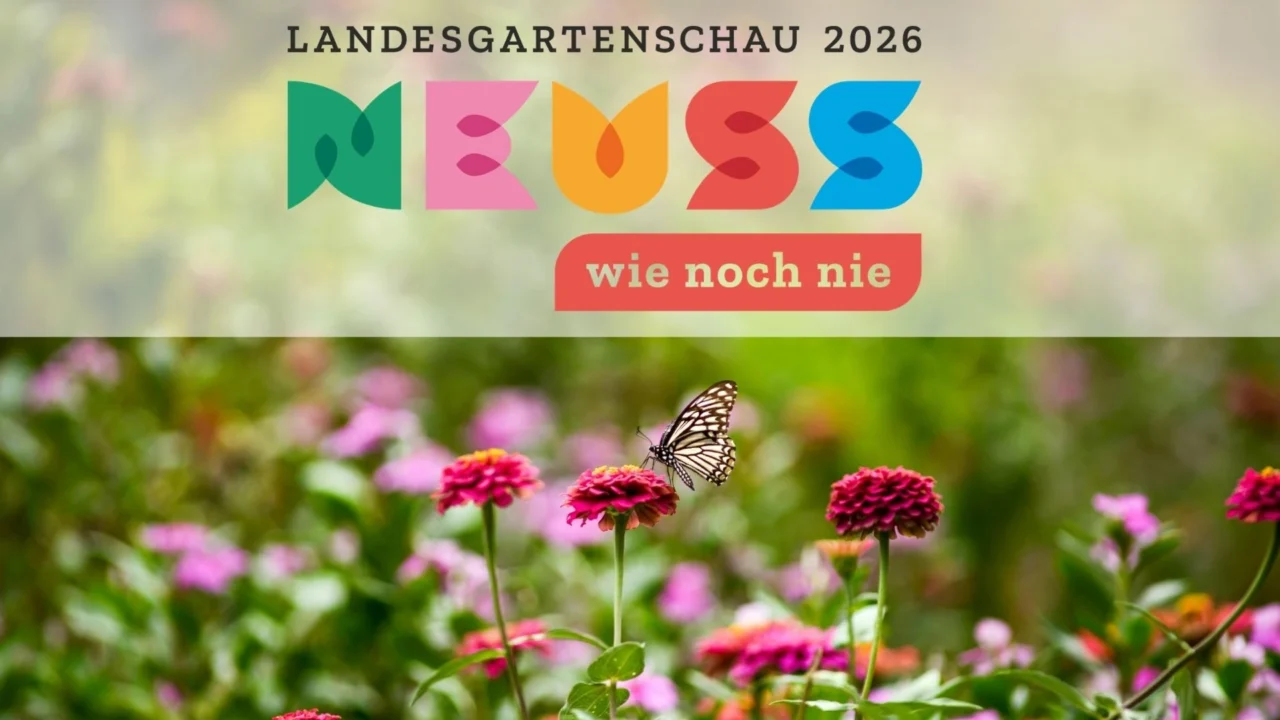 Fotomontage: Landesgartenschau Neuss 2026 (© Canva und Landesgartenschau Neuss)