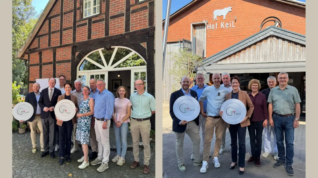 Fotomontage: NRW-Landwirtschaftsministerin Gorißen besucht 2 Höfe im Münsterland (© MLV-NRW)